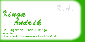 kinga andrik business card